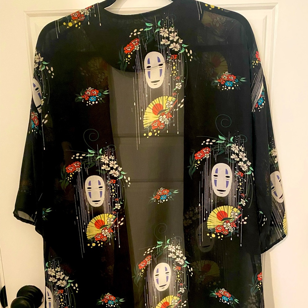 SHEER COVER UP KIMONO, studio ghibli theme. Perfect for summer, outfit piece